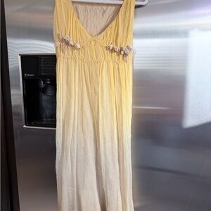 Max Studio Yellow-to-Cream Ombre Sleeveless Maxi Dress